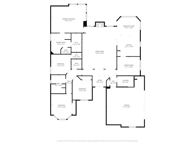 2D Floor Plan for 214 Pearly Top Drive showing 4 bedrooms and 3 bathrooms layout